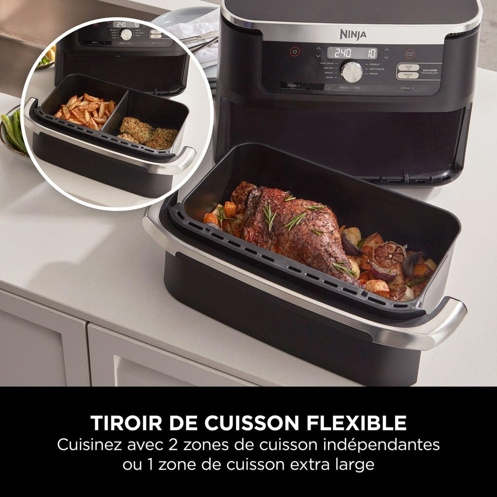 2026 2025 NINJA Foodi AF500EU – Friteuse à Air Chaud FlexDrawer 10,4 L, Double Zone avec Séparateur Amovible, 7 Fonctions de Cuisson – Édition Limitée Haute Performance