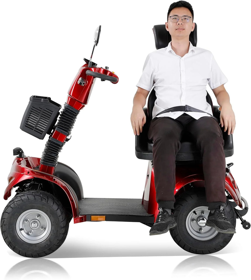 2026 ZVGREEN-Mobilitätsroller mit 4 Rädern-Seniorenmobil-Kapitänssitz-Max. 15km/h-geräumiger Stauraum-drehbarer Sitz-Elektromagnetische Bremse