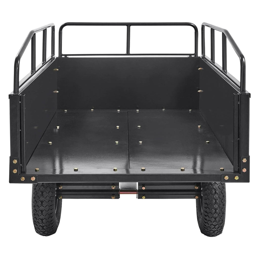 2026 VEVOR Hochleistungs-ATV-Anhänger, Kippwagen aus Stahl, 750 Pfund, 15 Kubikfuß, Gartenanhänger mit abnehmbaren Seitenwänden zum Fahren, L – MadeInUSA