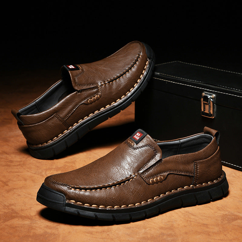 Chaussures confortable en cuir souple décontracté pour homme