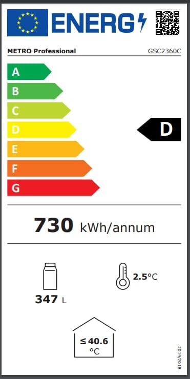 2026 METRO Professional Réfrigérateur à Boissons GSC2360B, Acier/Verre, 62 x 63.6 x 175.3 cm, 347 L, avec Serrure, Noir