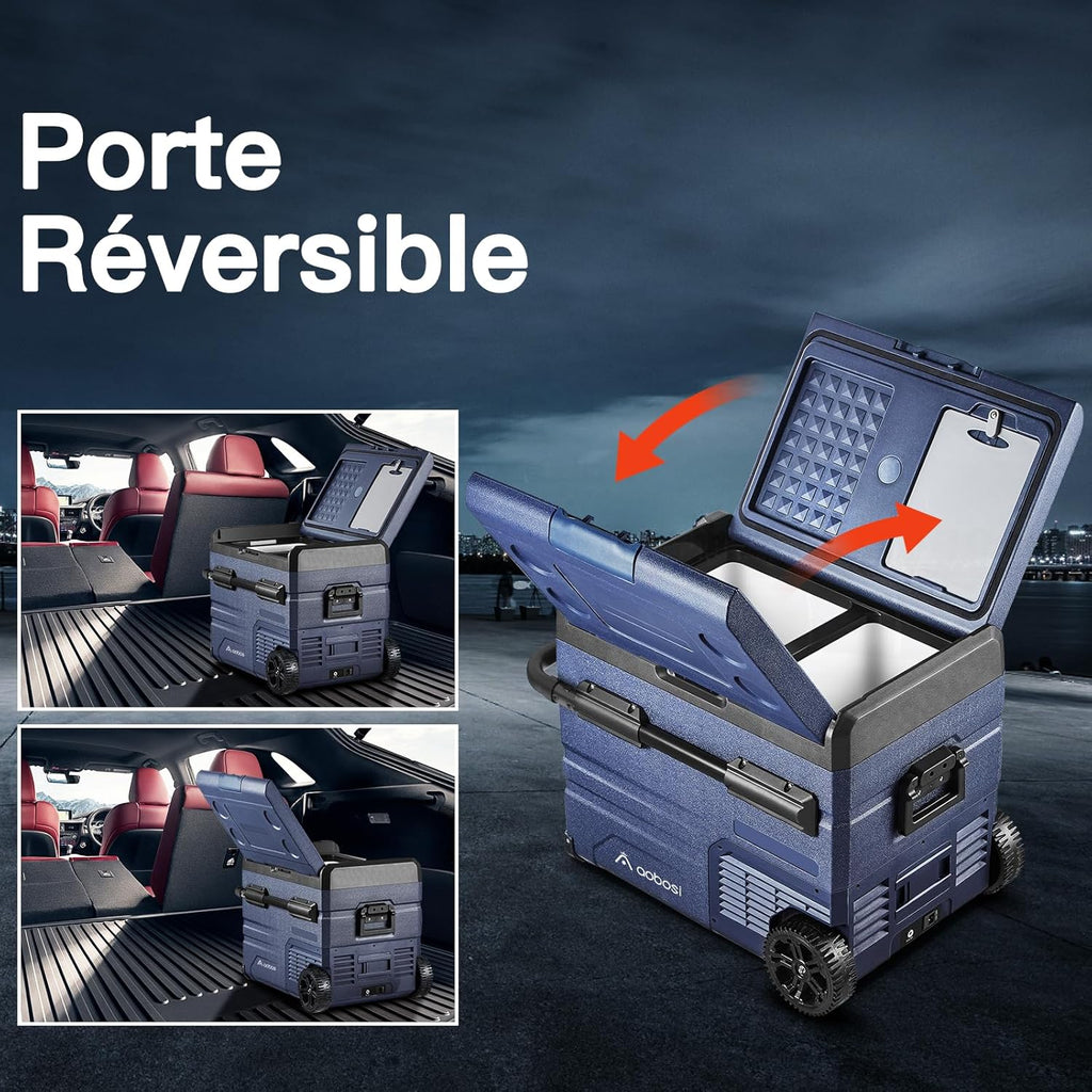 2026 115L Glaciere Electrique Double Zone,Glaciere a Compression WiFi APP,12 V/24 V et 100-240 V Frigo Camping,-20 ℃ à 20 ℃,pour Voiture,Camion,Bateau,Camping,Car,Caravanes,Voyageant,Maison