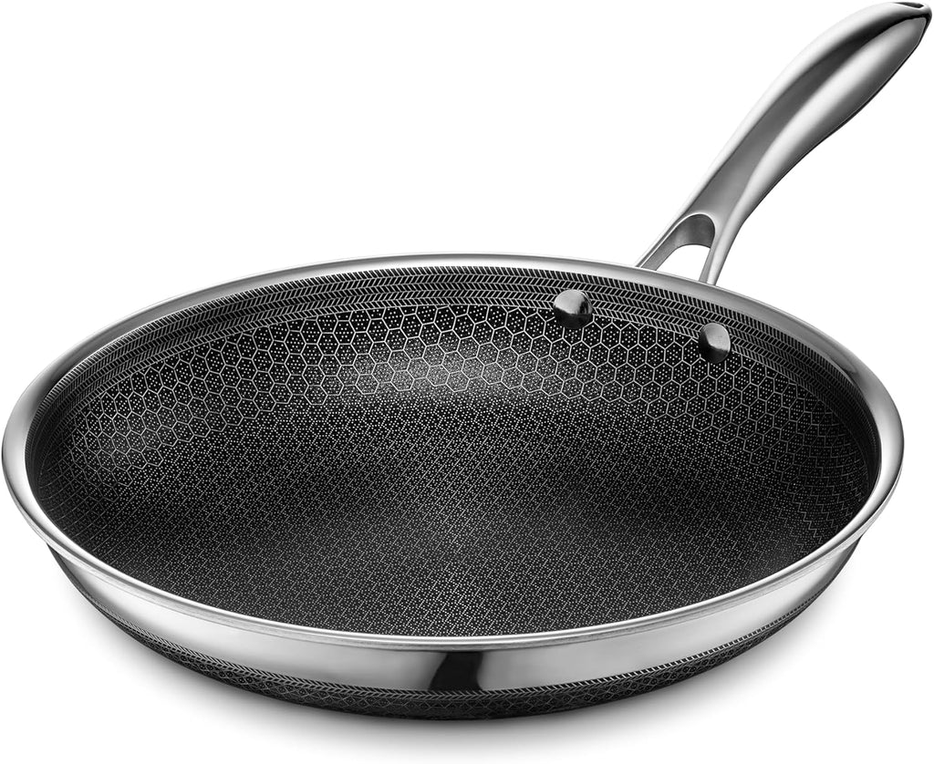 2026 2025 Poêle HexClad Hybrid Antiadhésive 8 Pouces, Poignée Reste-Froide, Compatible Lave-Vaisselle, Résistante au Four jusqu’à 482°C, Compatible Induction et Tous Types de Plaques de Cuisson