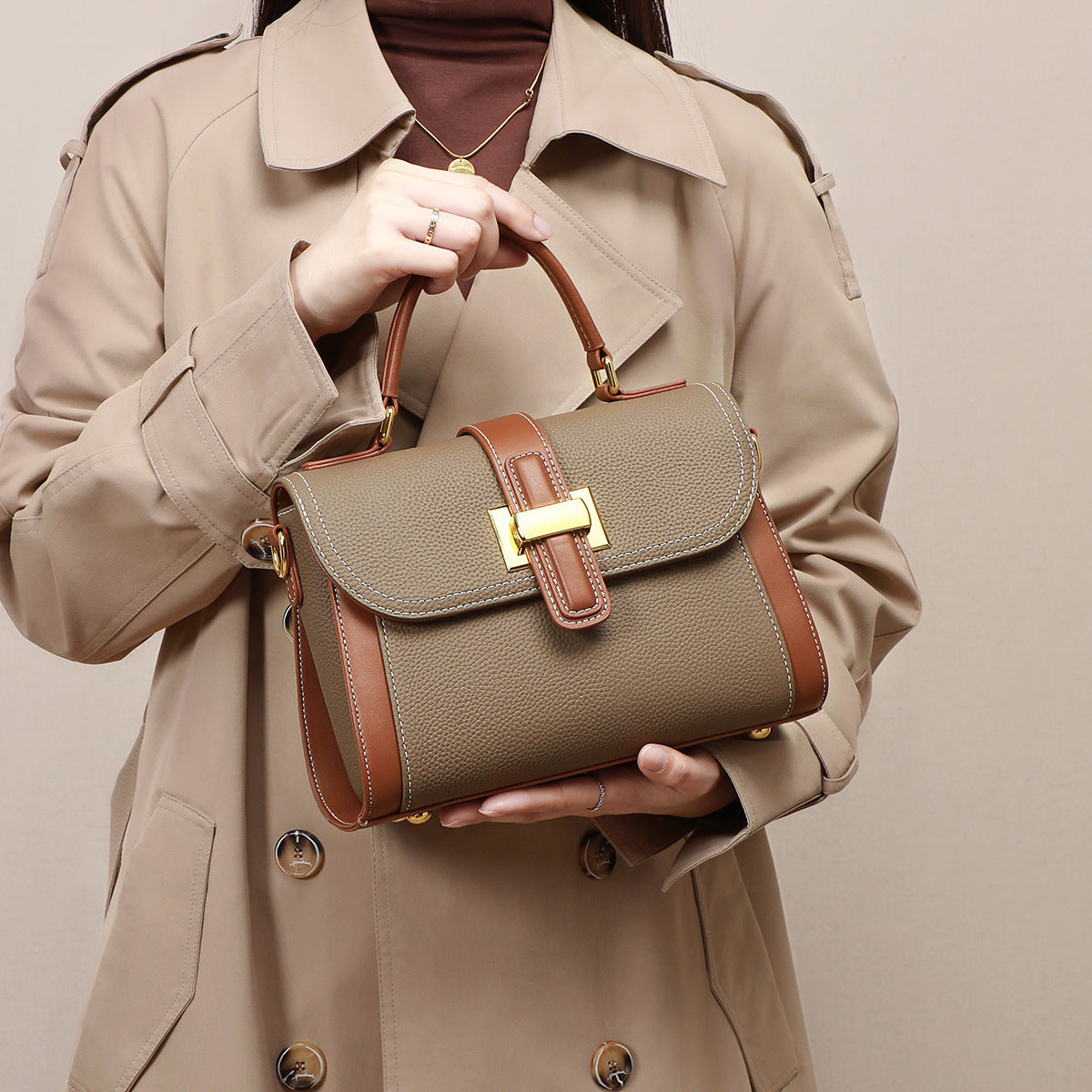 Sac à main luxe en cuir véritable à une épaule texturé créateur pour femme