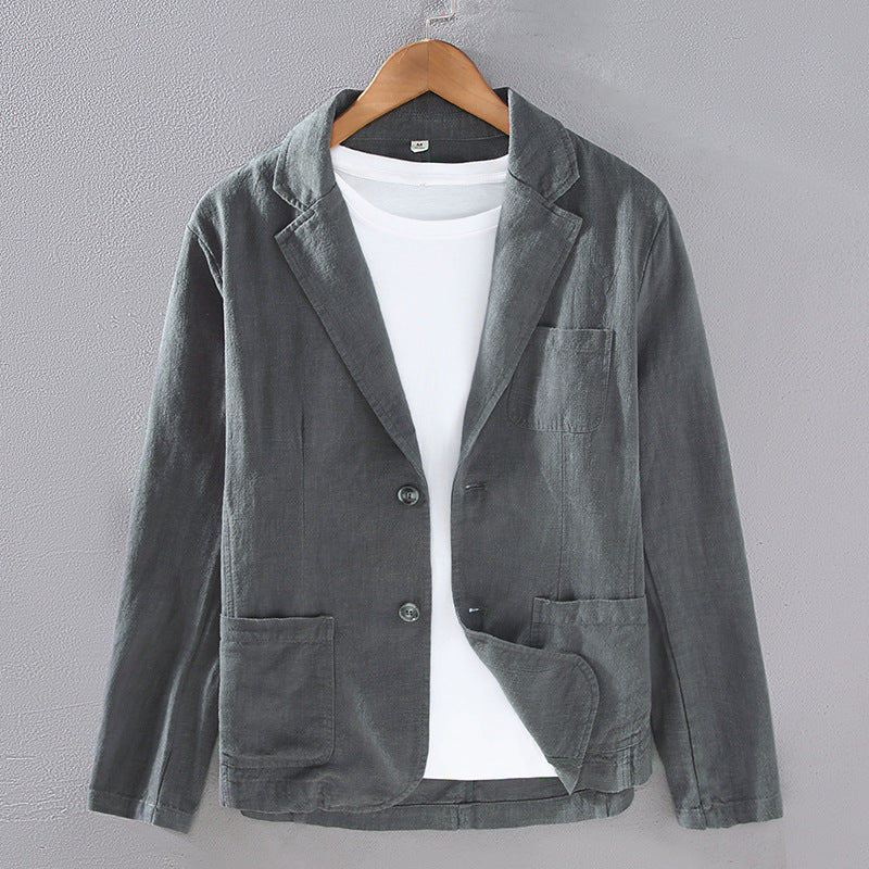 Veste en ramie décontracté chic printemps automne pour homme
