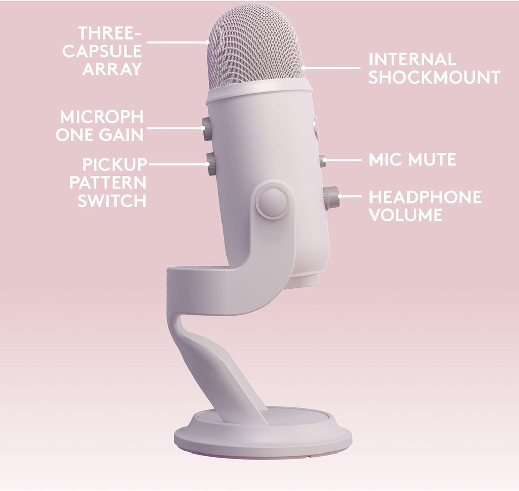 2026 2025 Logitech for Creators Microphone USB Blue Yeti (Noir)