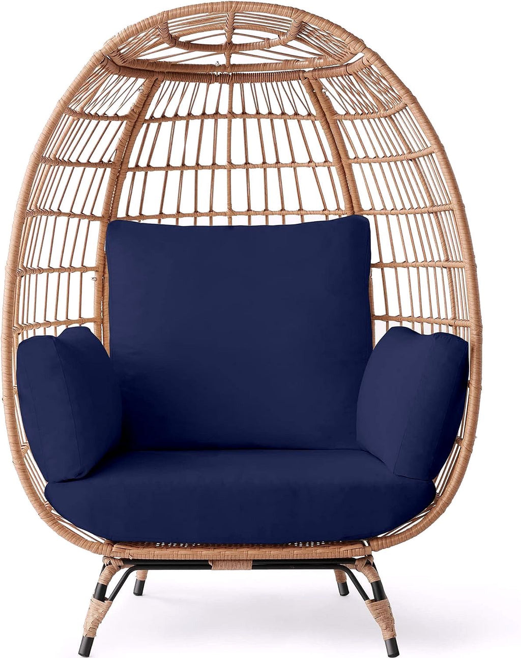 2026 Chaise à œuf en rotin Best Choice Products – Chaise longue surdimensionnée pour l'intérieur et l'extérieur, idéale pour la terrasse, le jardin et le salon