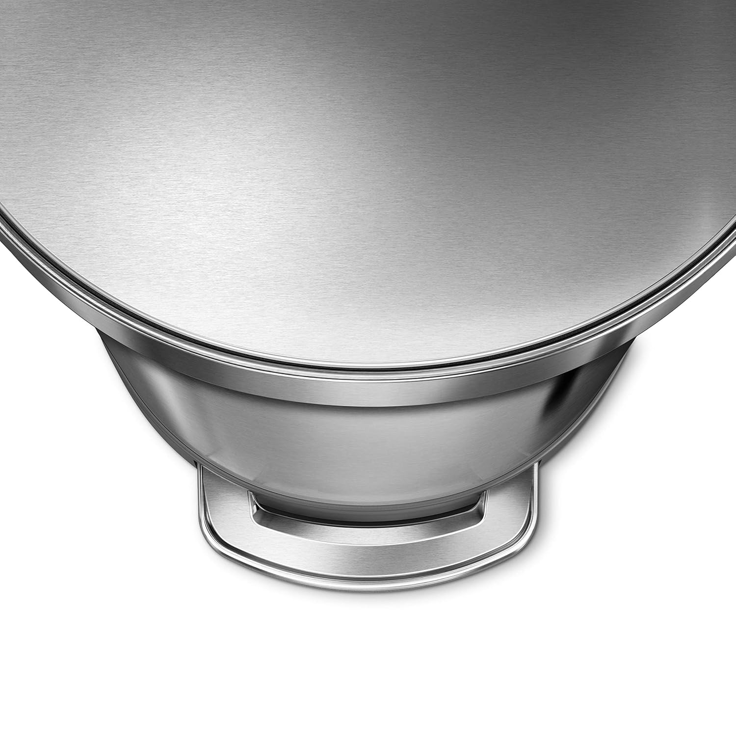 2026 2025 Simplehuman Poubelle de Cuisine Semi-Ronde à Ouverture au Pied 60 Litres avec Couvercle à Fermeture Douce, Acier Inoxydable Brossé