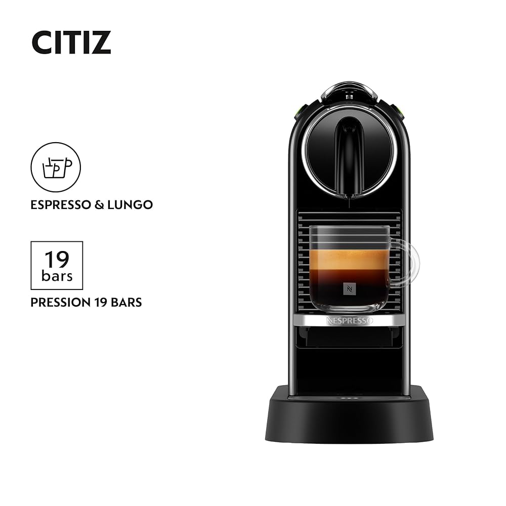 2026 2025 Nespresso CitiZ Machine à Espresso Noire – Design Moderne, Pompe 19 Bars, Chauffe Rapide