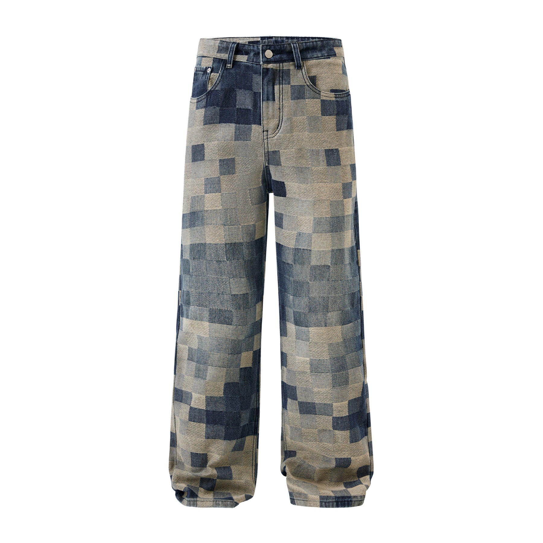 Men's Retro Blue Wide Leg Jeans Comfortable Casual Denim - LAKD London