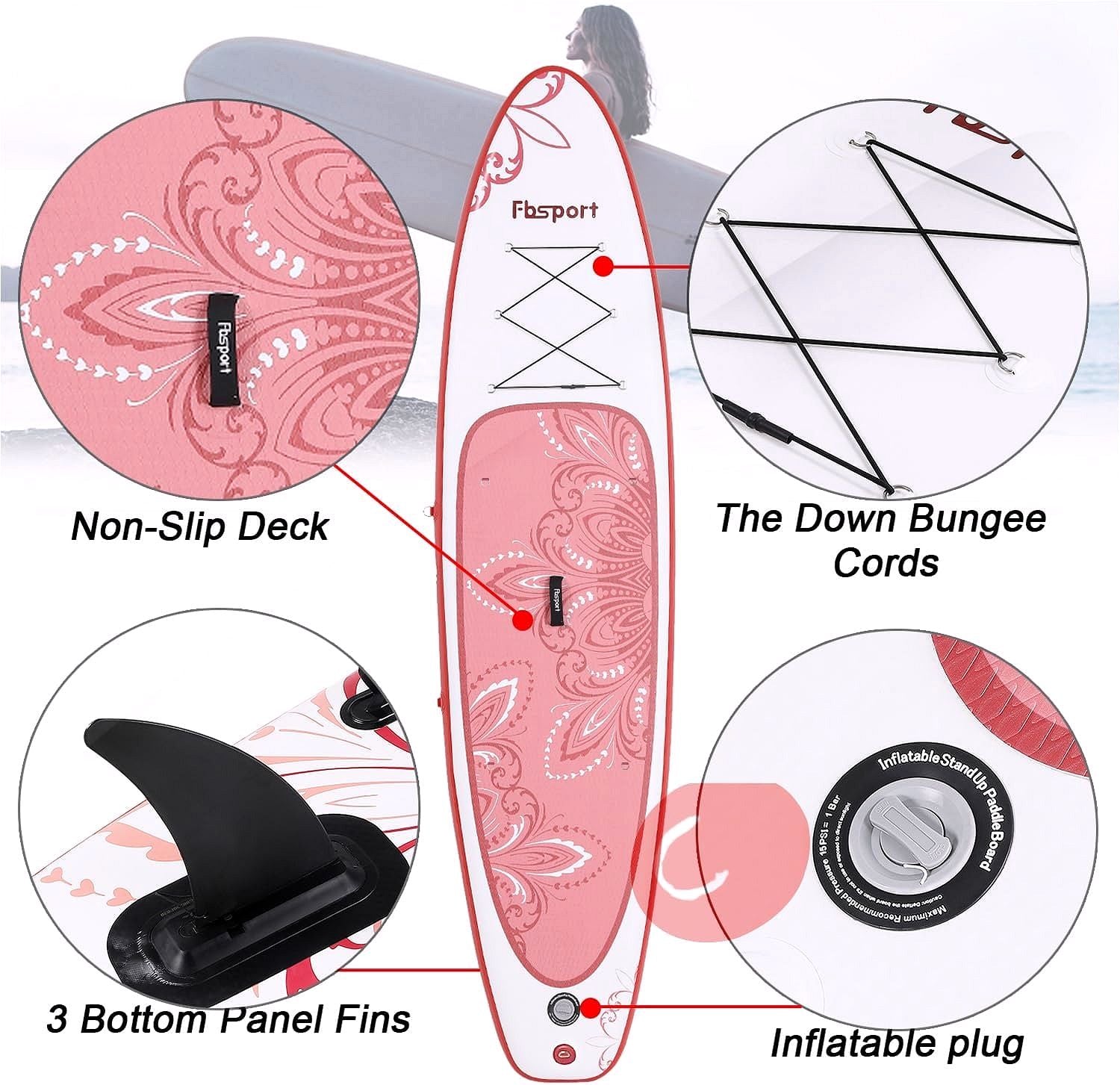2026 Premium Stand Up Paddle Board, Yoga Board with Durable SUP Accessories & Carry Bag | Wide Stance, Surf Control, Non-Slip Deck, Leash, Paddle and Pump for Youth & Adult