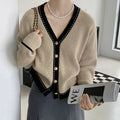 Pull ample col V tricoté slimming bedford cord pour femme