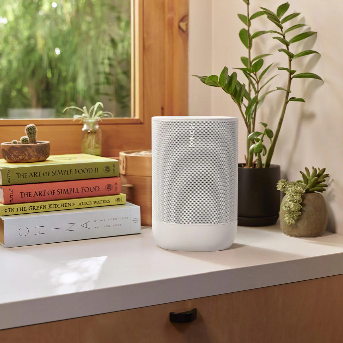2026 2025 Sonos Move 2 – Enceinte Portable Intelligente Blanche avec Batterie 24 Heures, Bluetooth et Wi-Fi, Résistante à l’Eau, Son Stéréo Puissant et Commande Vocale