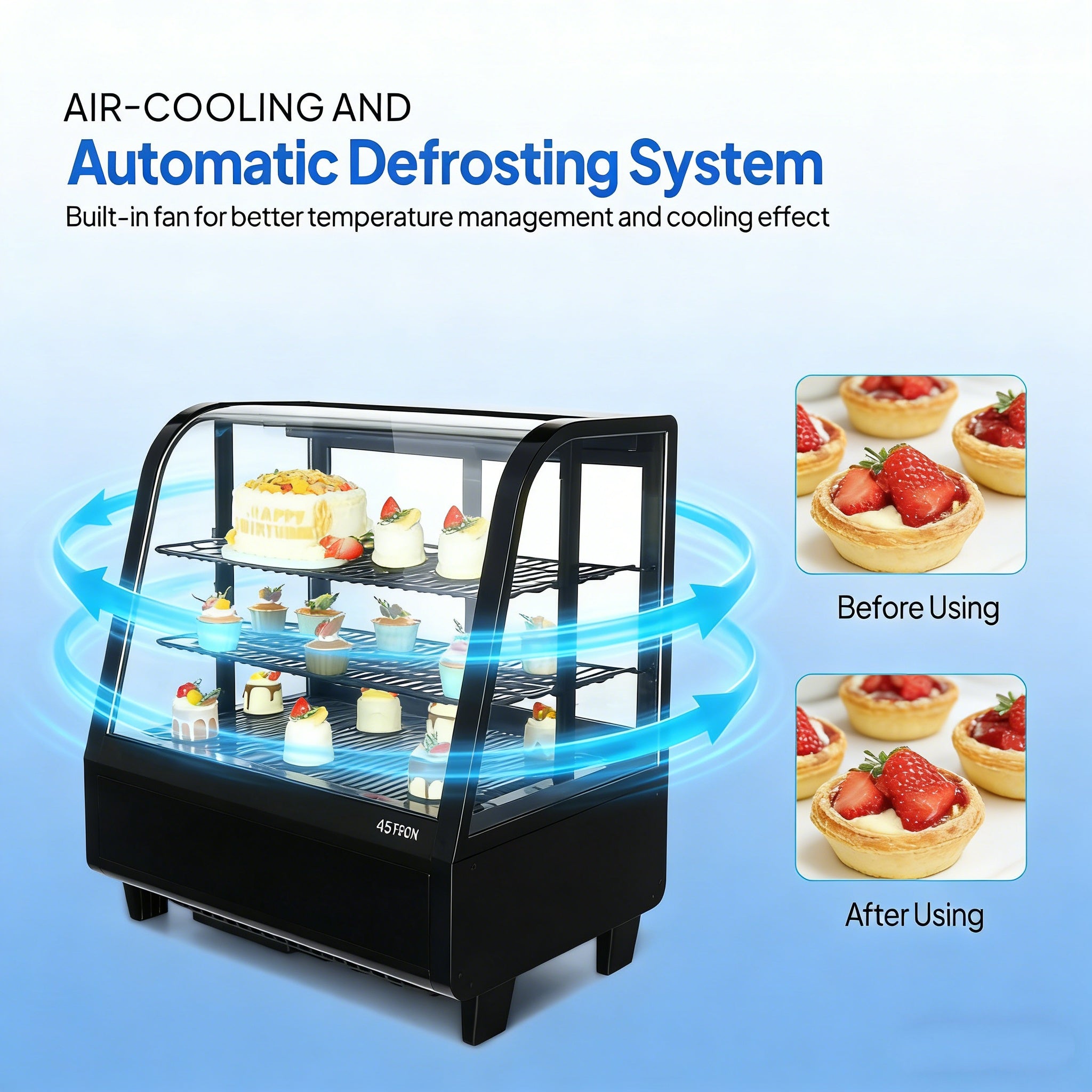 2026 27" 3.5 Cu.Ft. 170W 110V Black Refrigerated Bakery Display Case