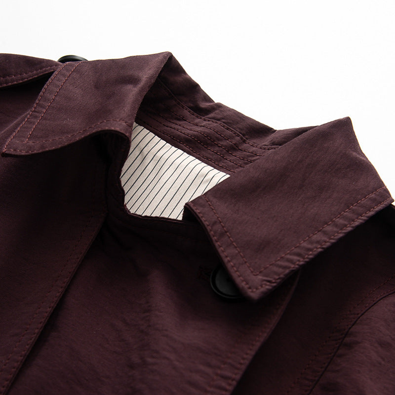 Trench-coat mi-long longueur style britannique élégant hiver classique pour femme