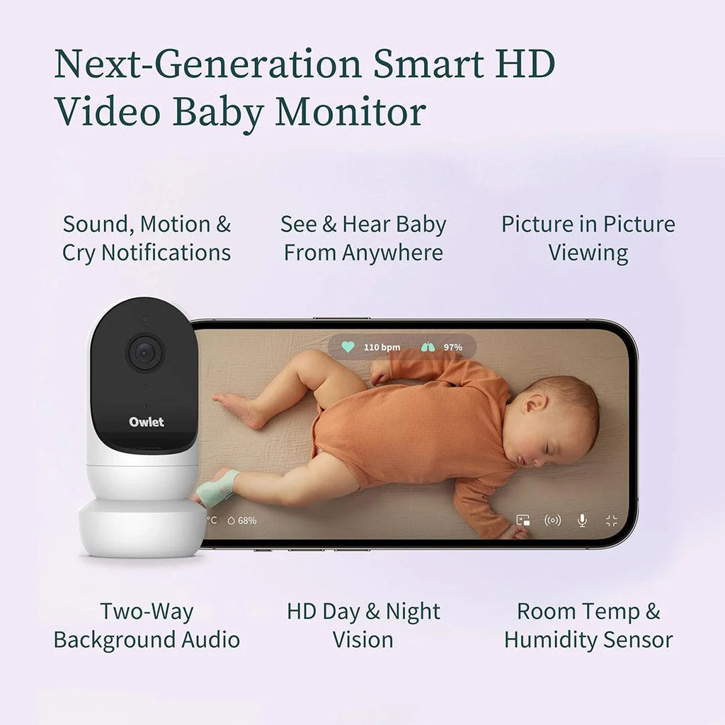 2026 2025 Owlet Cam® 2 – Caméra Bébé HD 1080p avec Vision Nocturne, Audio Bidirectionnel et Capteurs de Température et Humidité