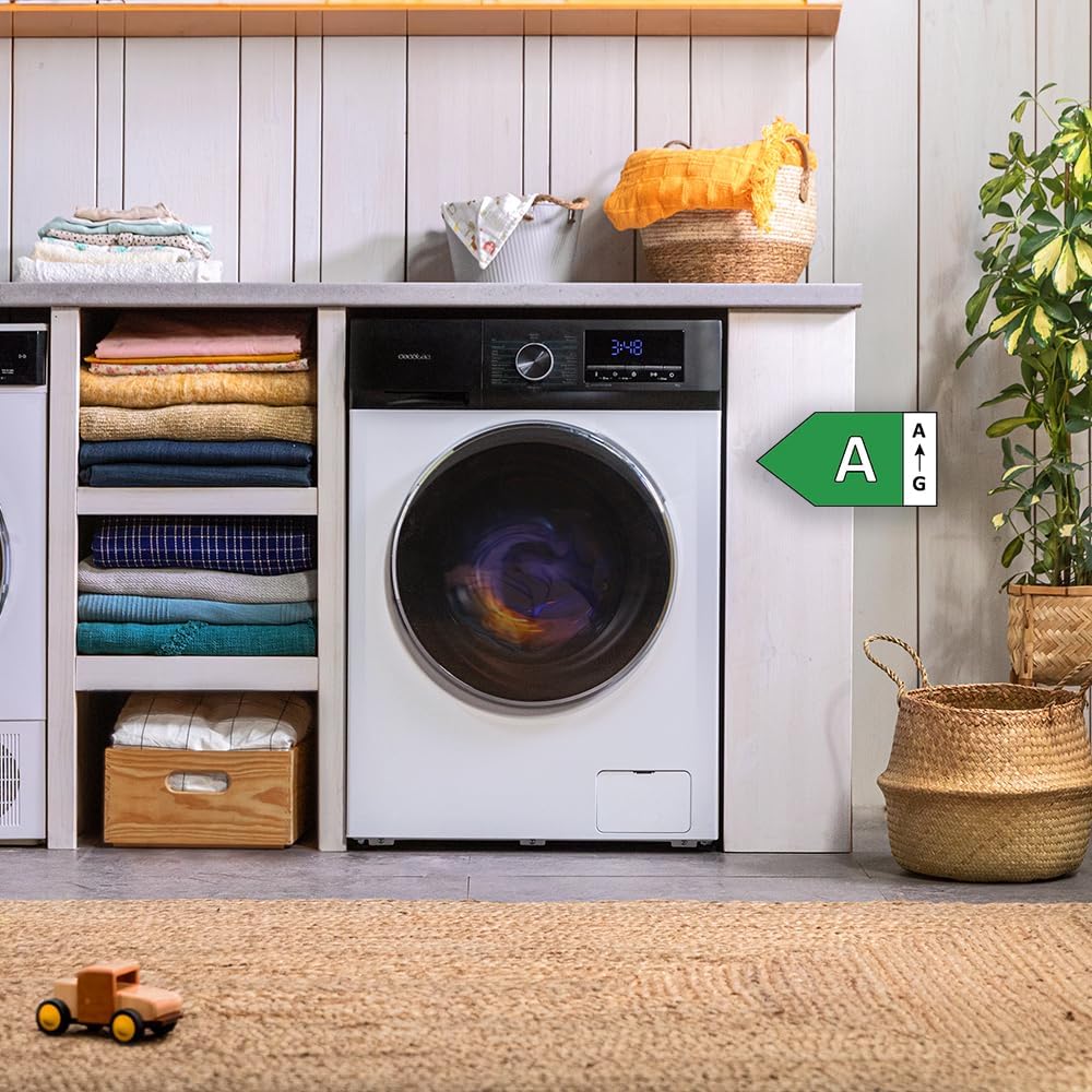 2026 Cecotec Bolero Dresscode 10500 Inverter Steel A. Lave-linge 10 kg Steel, 1400 tr/min, Moteur Inverter Plus, Vapeur, Classe A.