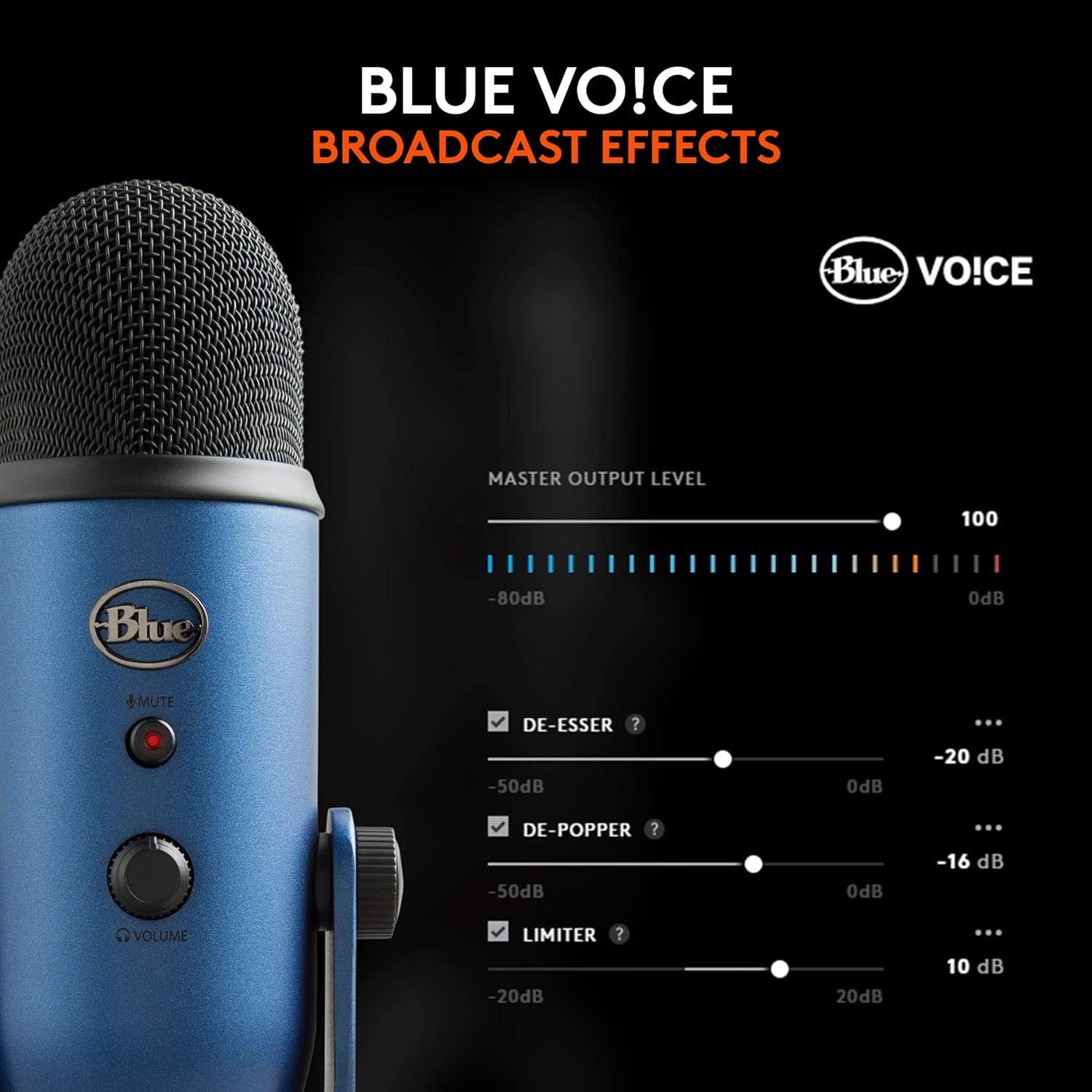 2026 2025 Logitech for Creators Microphone USB Blue Yeti (Noir)