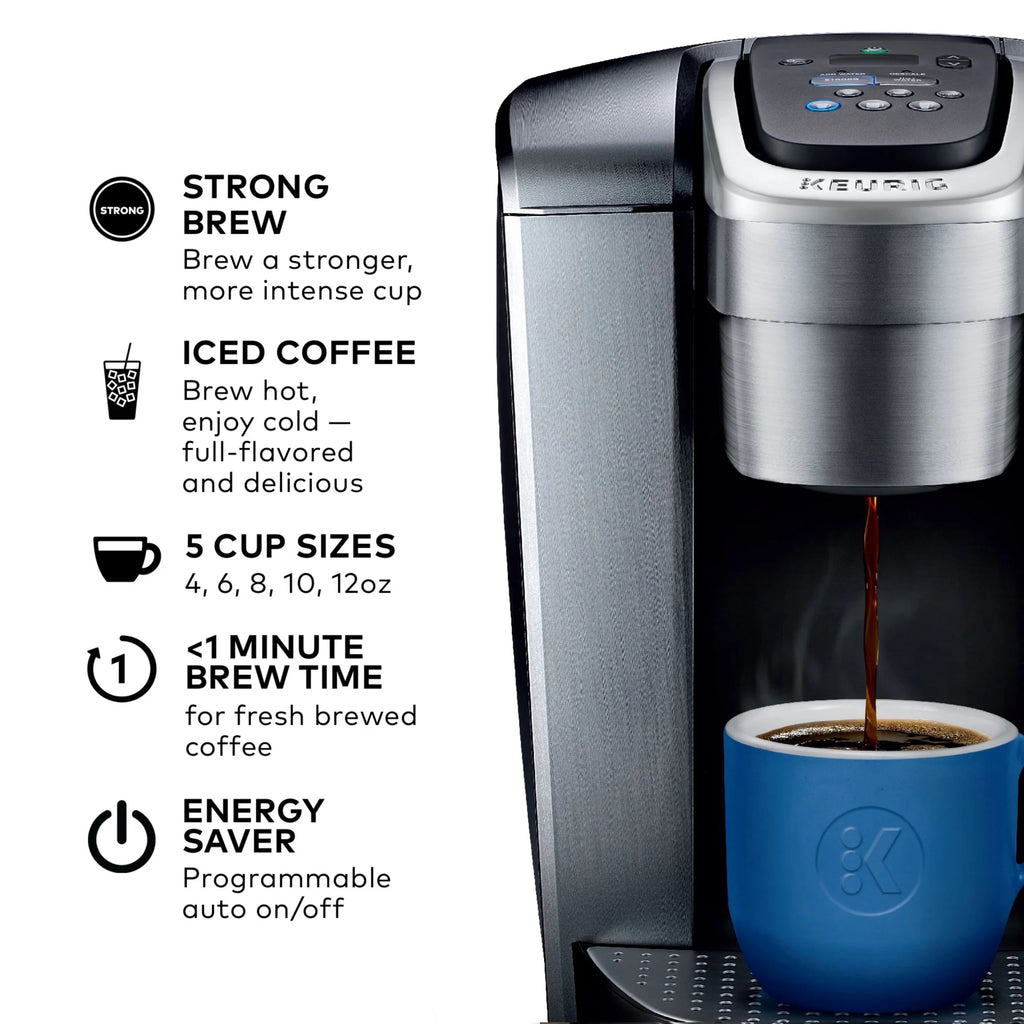 2026 2025 Keurig K-Elite – Machine à Café à Dosettes K-Cup à Portion Unique, Finition Brossée Slate, Programmable pour Café Chaud et Glacé