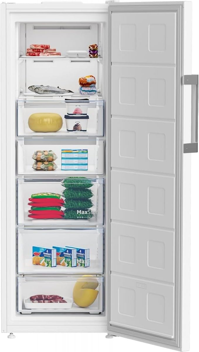 2026 Congélateur armoire pose libre - BEKO - B3RFNE294W - Froid ventilé - E - 260 L - Autonomie : 11 h - 75,4 x 59,7 x 170,5 cm - Blanc