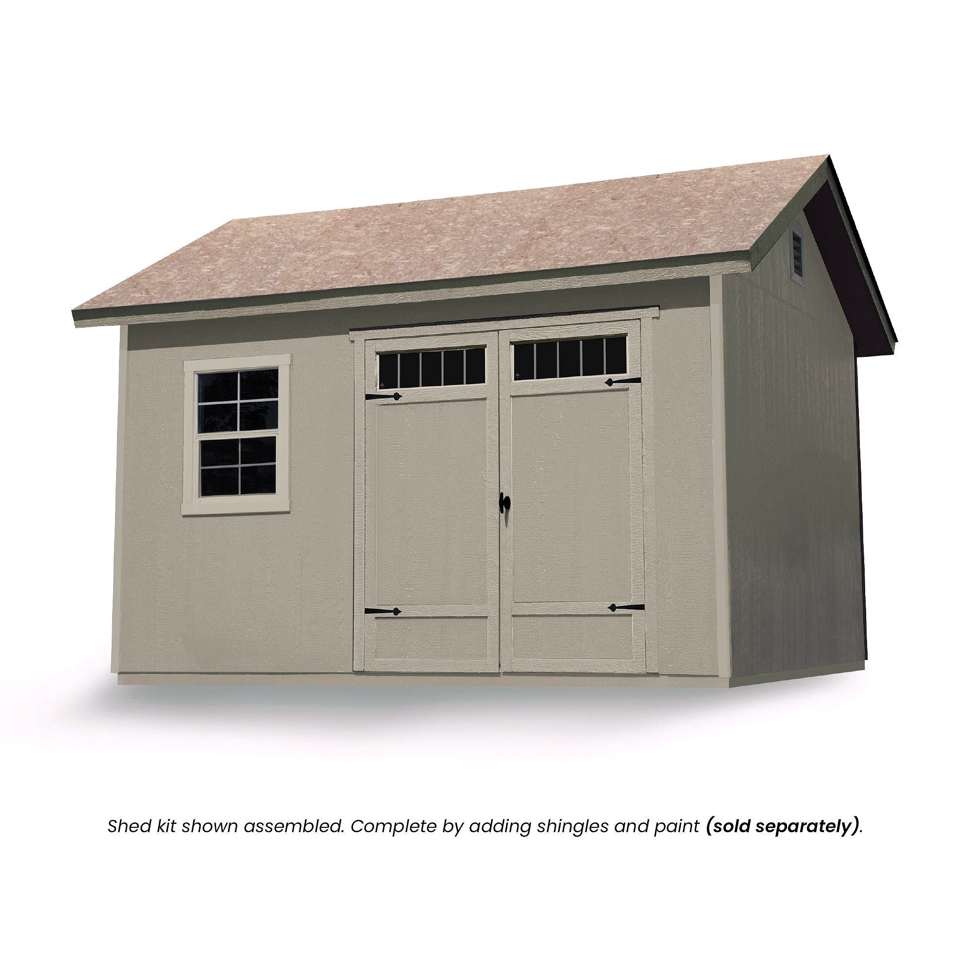 2026 Abri de jardin en bois Beachwood 10 × 12 ft avec plancher – Grand espace de rangement extérieur