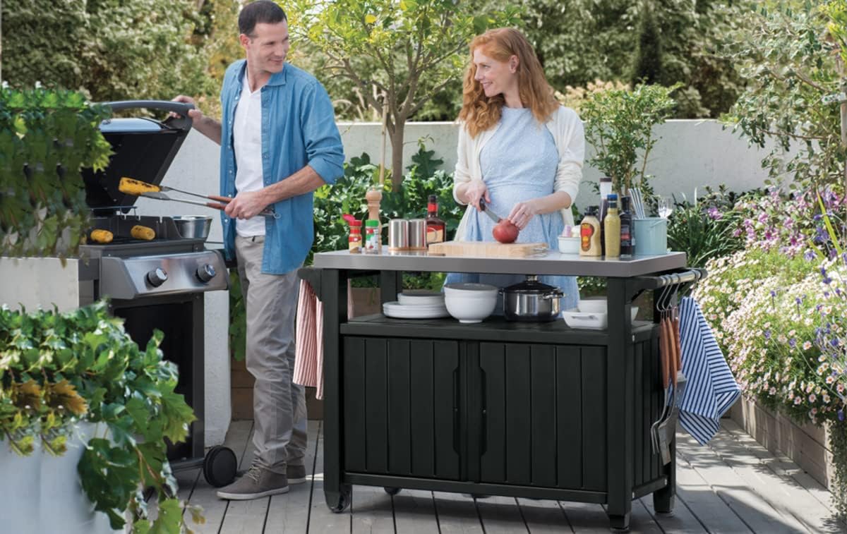 2026 2025 Keter Unity XL – Desserte Barbecue 316L, Rangement 207L + Plan de Travail Inox, Édition Limitée