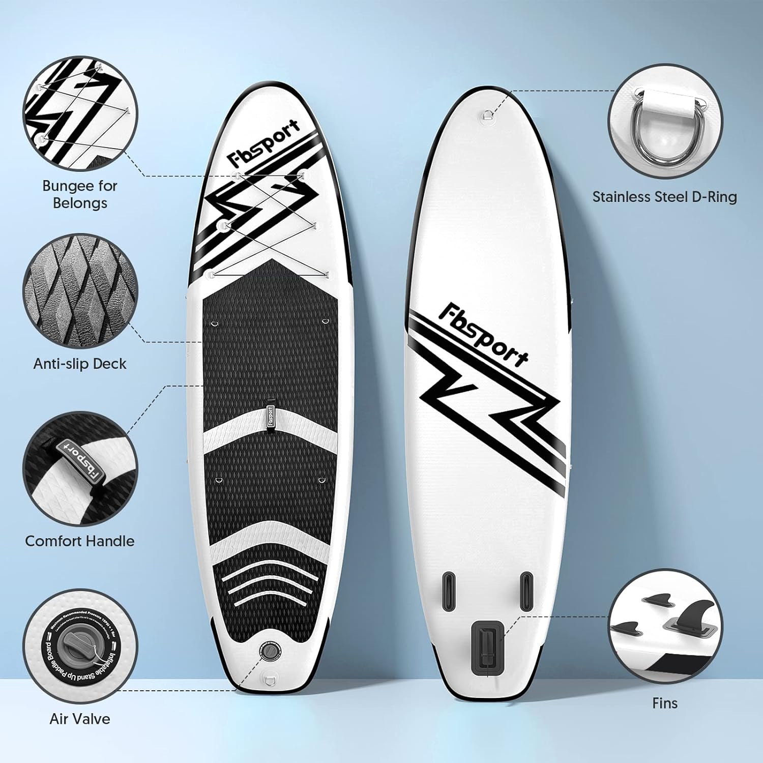 2026 Premium-Stand-Up-Paddle-Board, Yoga-Board mit strapazierfähigem SUP-Zubehör und Tragetasche | Breiter Stand, Surf-Kontrolle, rutschfestes Deck, Leine, Paddel und Pumpe für Jugendliche und Erwachsene