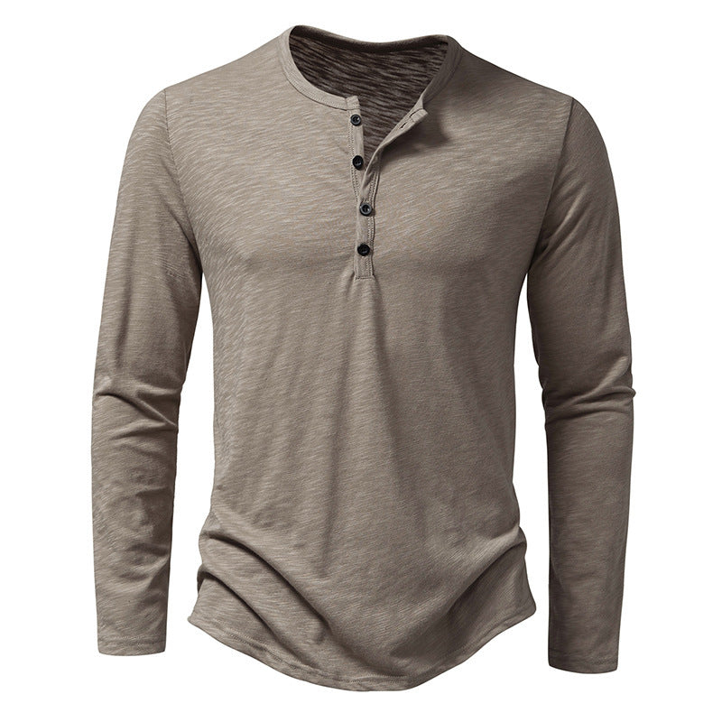 Men's Premium Long Sleeve Button Henley Casual T-Shirt - LAKD London
