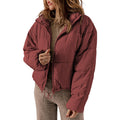 Manteau hiver épais en coton rembourré col montant pour femme
