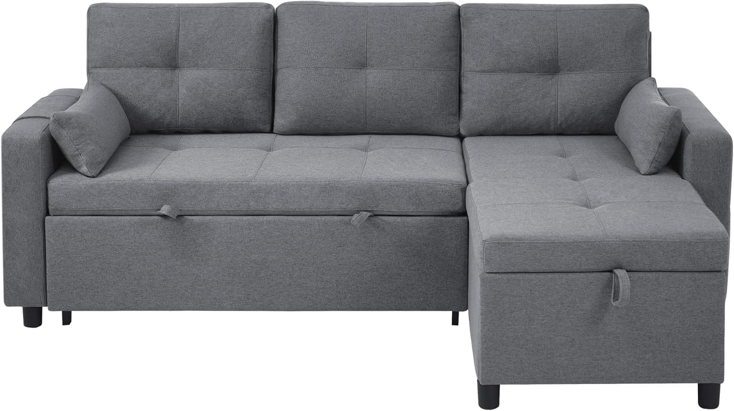 2026 Canapé Convertible en Forme de L,canape lit 2 Places Convertible Gris,canapé 3 Places lit gigogne avec Fonction Couchage,équipé d'un Espace de Rangement