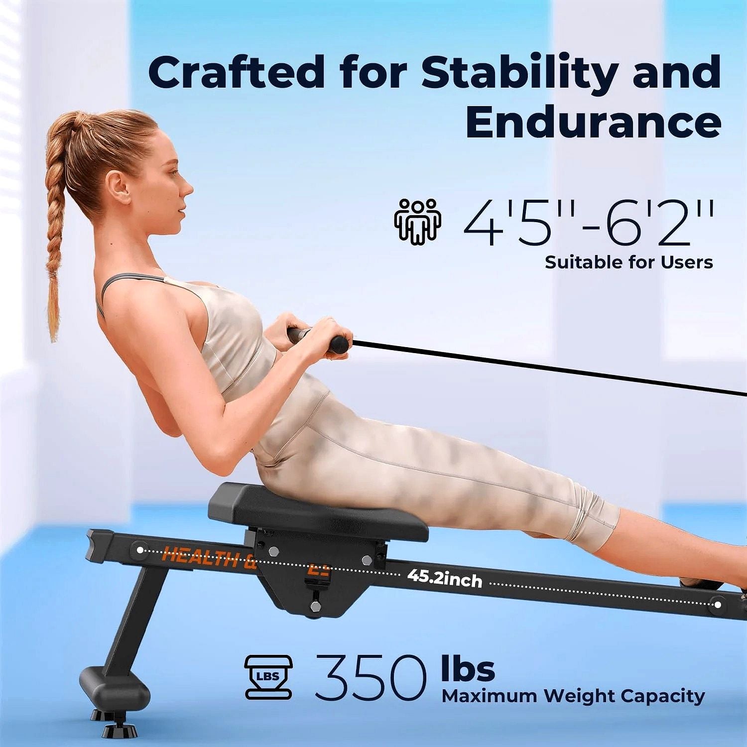 2026 Rameur magnétique YOSUDA – Charge maximale 350 lb