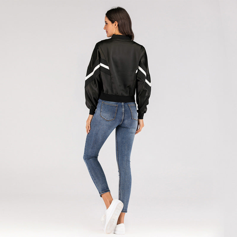 Veste léger nylon windbreaker zippé décontracté pour femme