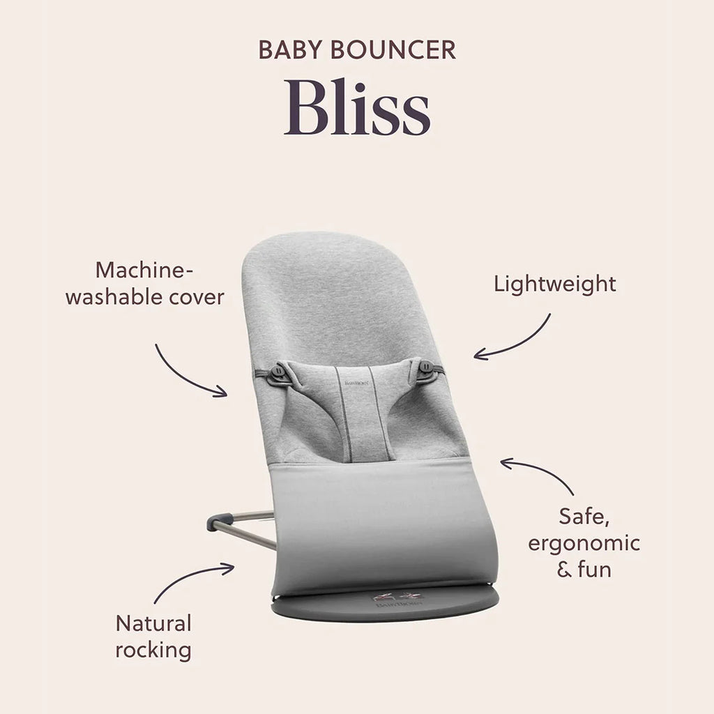 2026 2025 BabyBjörn Bouncer Bliss Woven Mélange - Gris Clair