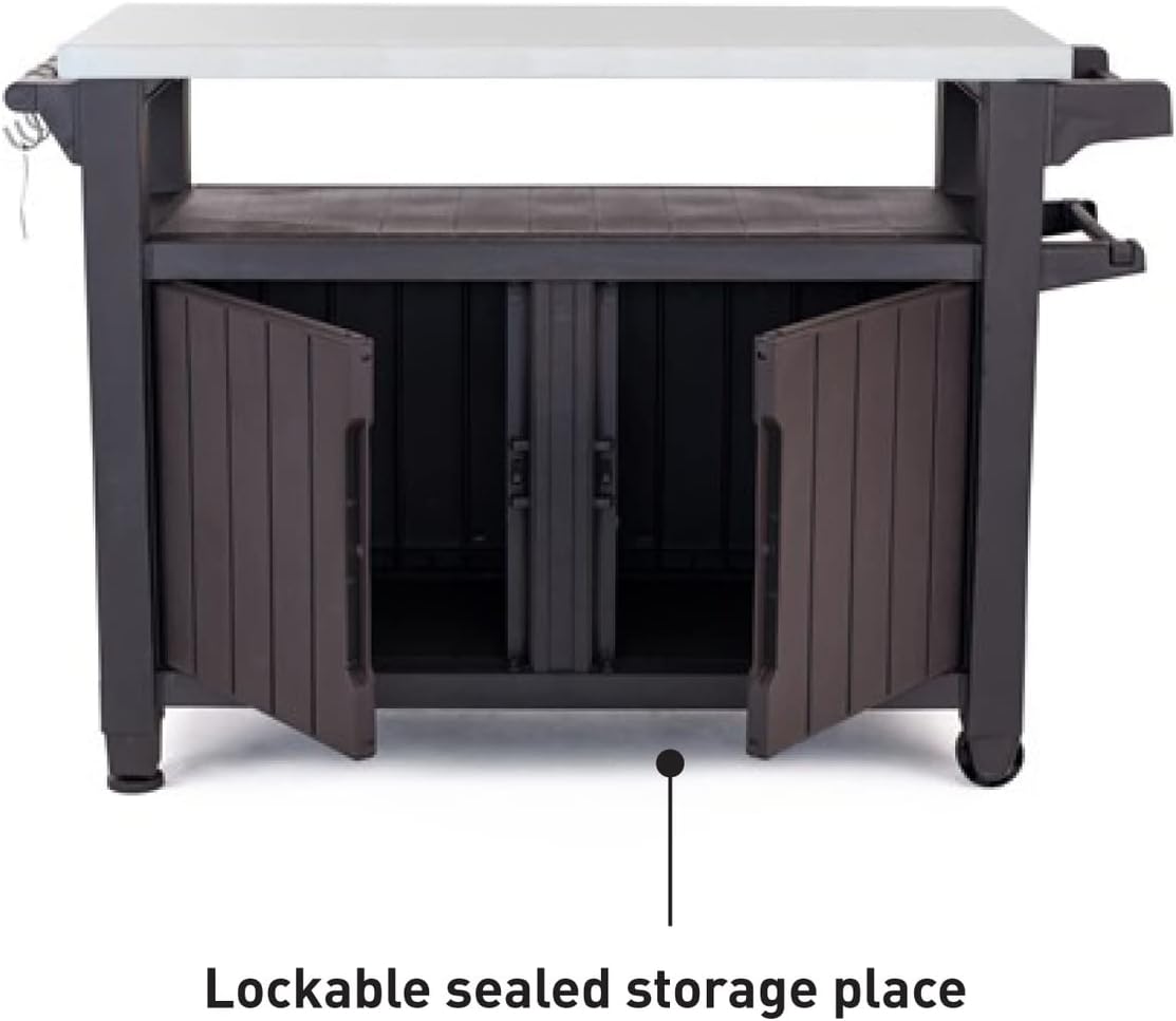 2026 2025 Keter Unity XL – Desserte Barbecue 316L, Rangement 207L + Plan de Travail Inox, Édition Limitée
