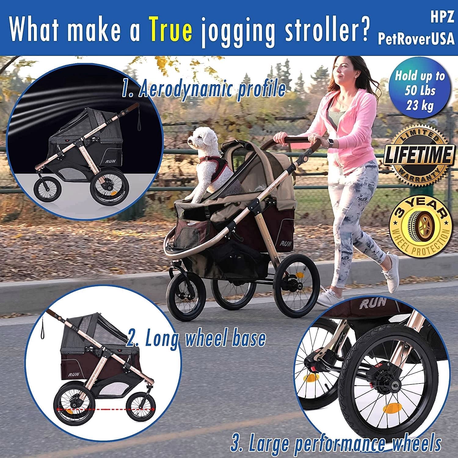 2026 Buggy de jogging sportif pour animaux avec roues en caoutchouc confort