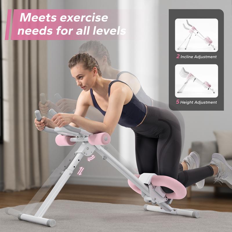 2026 MERACH Adjustable Ab Trainer Machine LCD Monitor Foldable Abdominal Exercise Equipment Core Trainer Workout for Body Buttocks Shaper Fitness Equipment