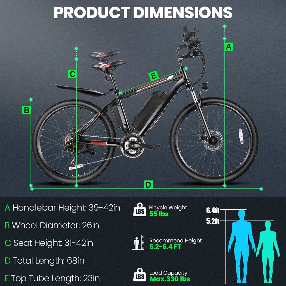 2026 Vélo Électrique 500W 26" pour Adultes avec Contrôle de Vitesse – Gocio