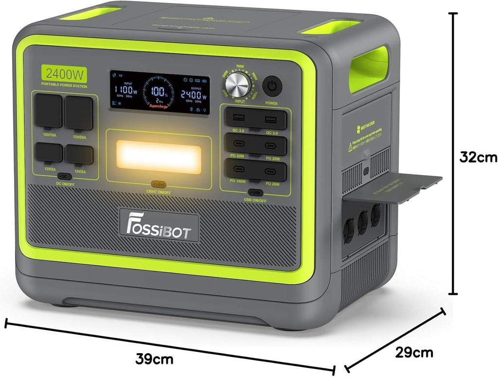 2026 F2400 Station électrique portable CA 2400W (4800W Pic),Station Silencieux Solaire 2048Wh LiFePO4,Groupe Générateur Électrique Onduleur Alimentation de Secours à Domicile Camping