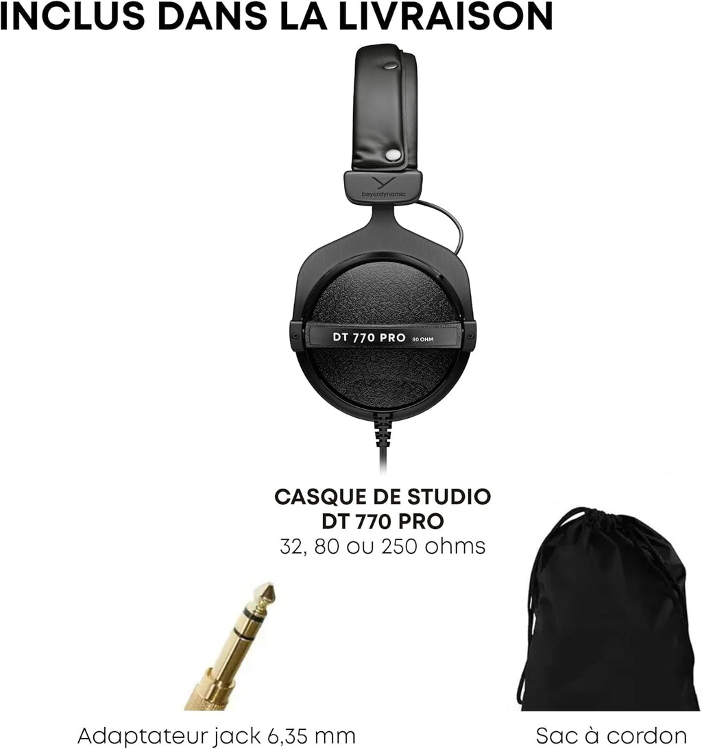 2026 2025 beyerdynamic DT 770 PRO 80 Ohm – Casque Studio Fermé Professionnel avec Isolation Sonore et Confort Supra-Auriculaire – Édition Limitée