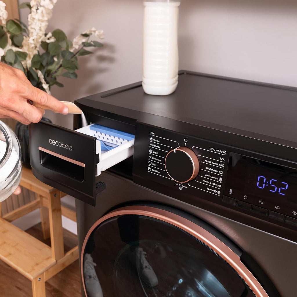2026 Cecotec Lave-linge 10Kg Bolero DressCode 10610 Inverter Steel A. Chargement Frontale, 1400 RPM, Steam Max, Motor Inverter Plus, 15 Programmes, OnSmart, Stop&Go, Caoutchouc Antibactérien, Drum Clean