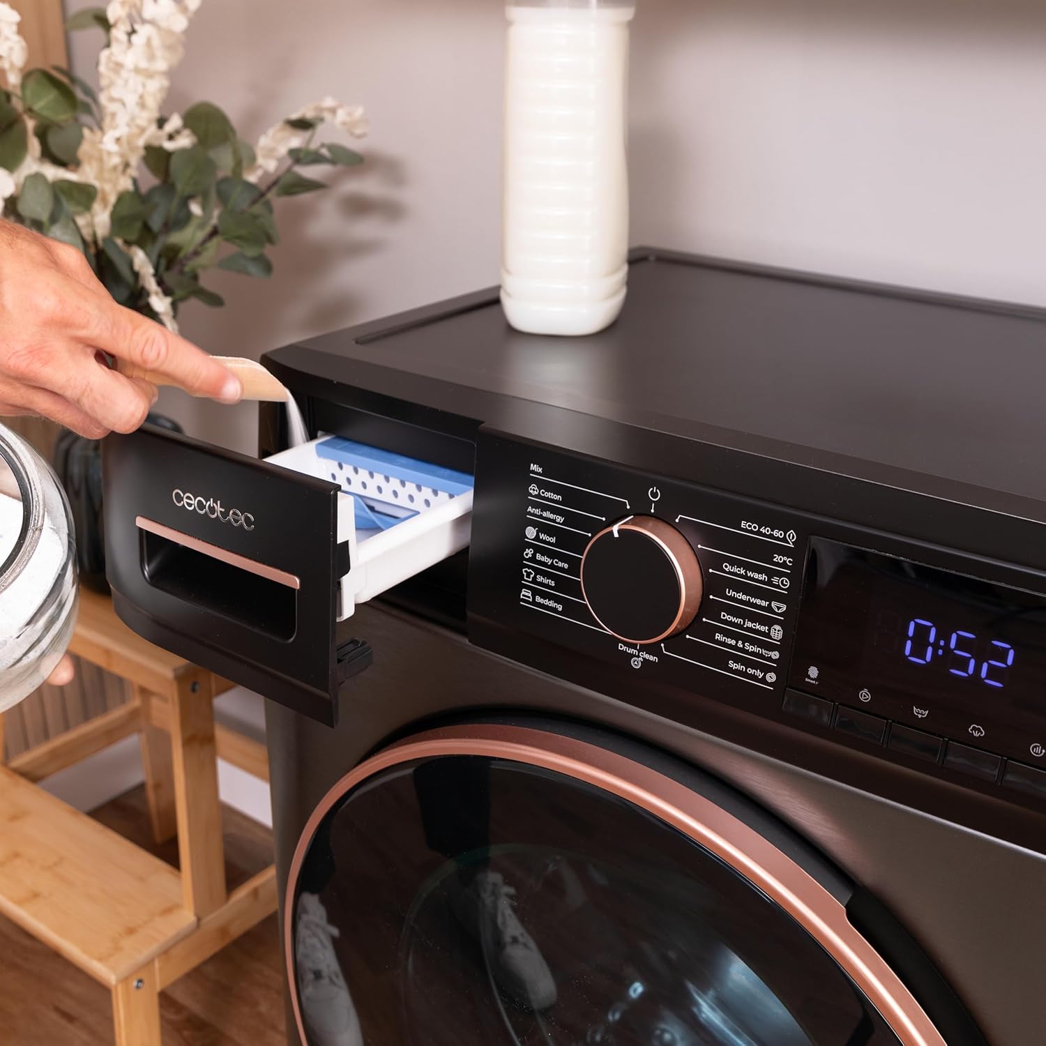 2026 Cecotec Lave-linge 10Kg Bolero DressCode 10610 Inverter Steel A. Chargement Frontale, 1400 RPM, Steam Max, Motor Inverter Plus, 15 Programmes, OnSmart, Stop&Go, Caoutchouc Antibactérien, Drum Clean