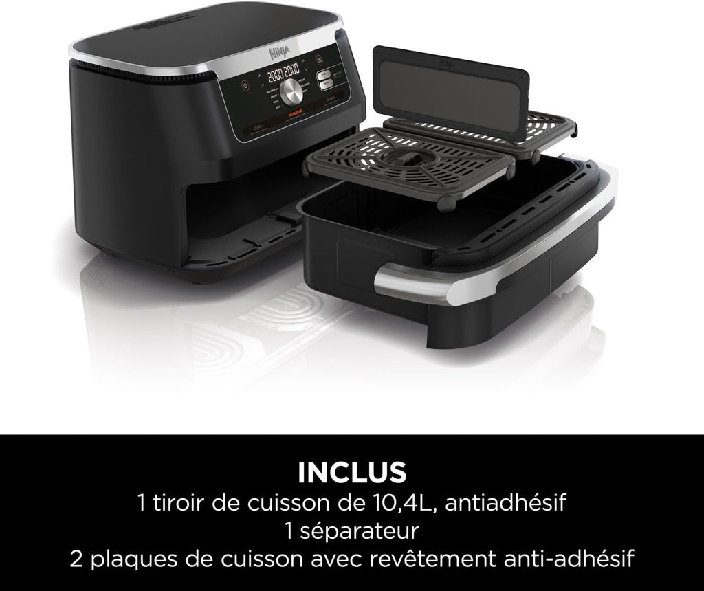 2026 2025 NINJA Foodi AF500EU – Friteuse à Air Chaud FlexDrawer 10,4 L, Double Zone avec Séparateur Amovible, 7 Fonctions de Cuisson – Édition Limitée Haute Performance