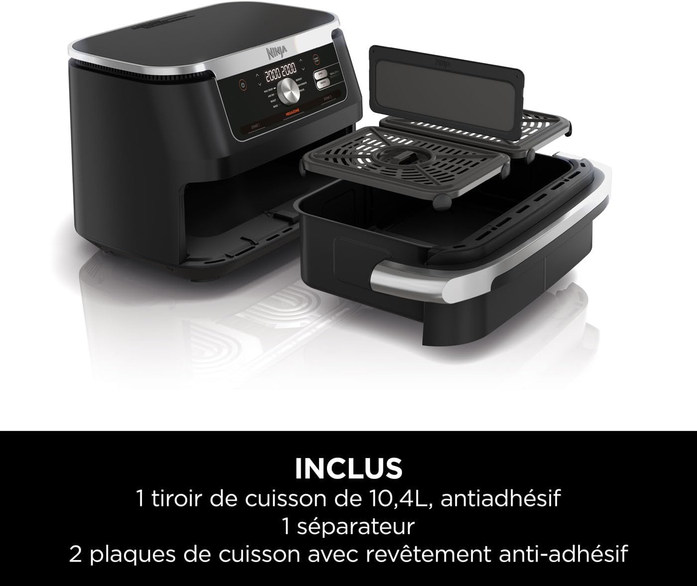 2026 2025 NINJA Foodi AF500EU – Friteuse à Air Chaud FlexDrawer 10,4 L, Double Zone avec Séparateur Amovible, 7 Fonctions de Cuisson – Édition Limitée Haute Performance