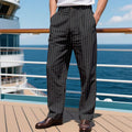 Pantalon rayé en coton et lin cool décontracté confort pour homme