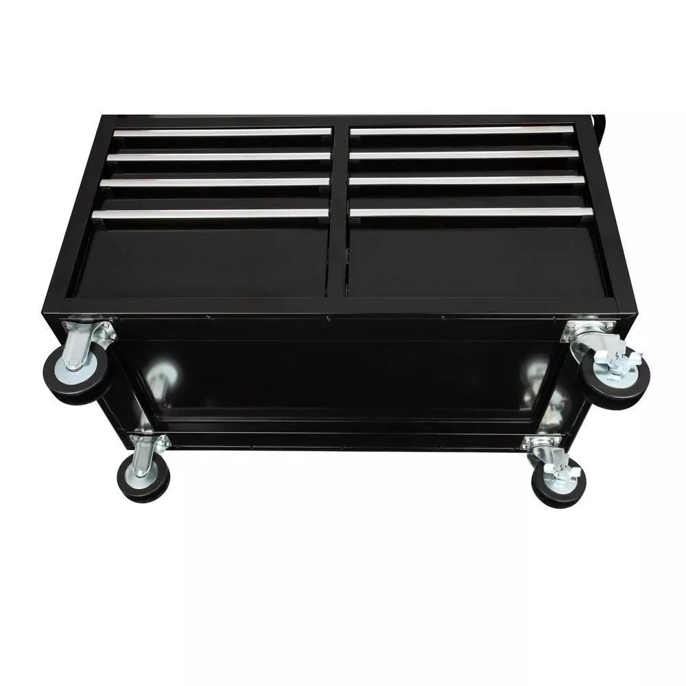 2026 Coffre à outils mobile 9 tiroirs - Noir brillant - Dimensions : 117 cm (L) x 61 cm (P)