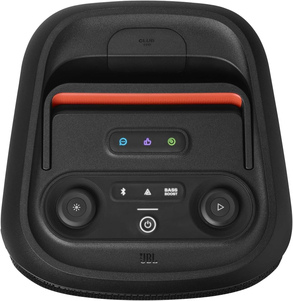 2026 PartyBox Club 120,Enceinte portable de soirée,poignée pliable ergonomique,jeu de lumières,12 heures d'autonomie,résistante aux éclaboussures IPX4,noir,Prise européenne (Type C) -