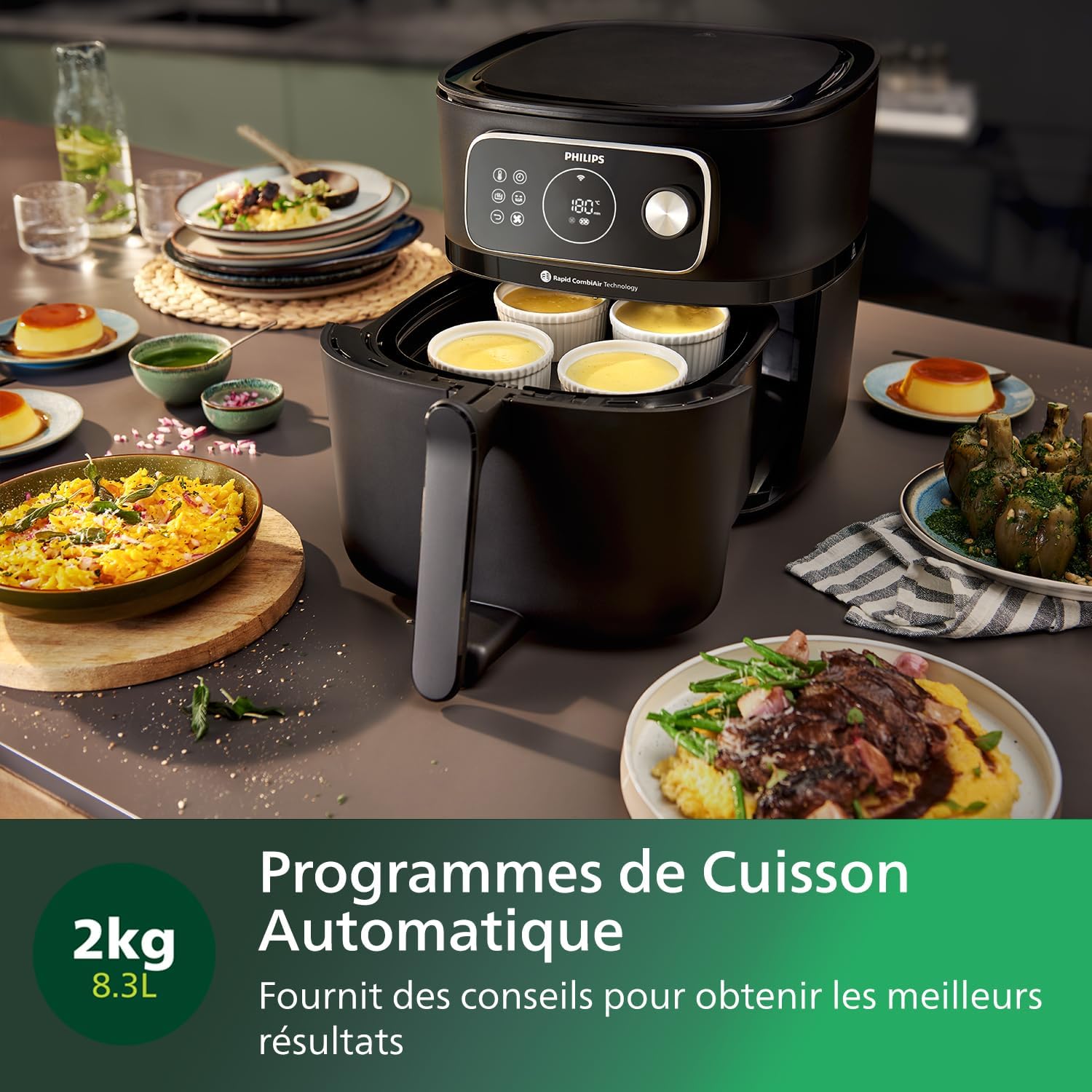 2026 2025 Friteuse à air Philips série 3000 7,2 L, fenêtre de cuisson, friteuse 16 en 1