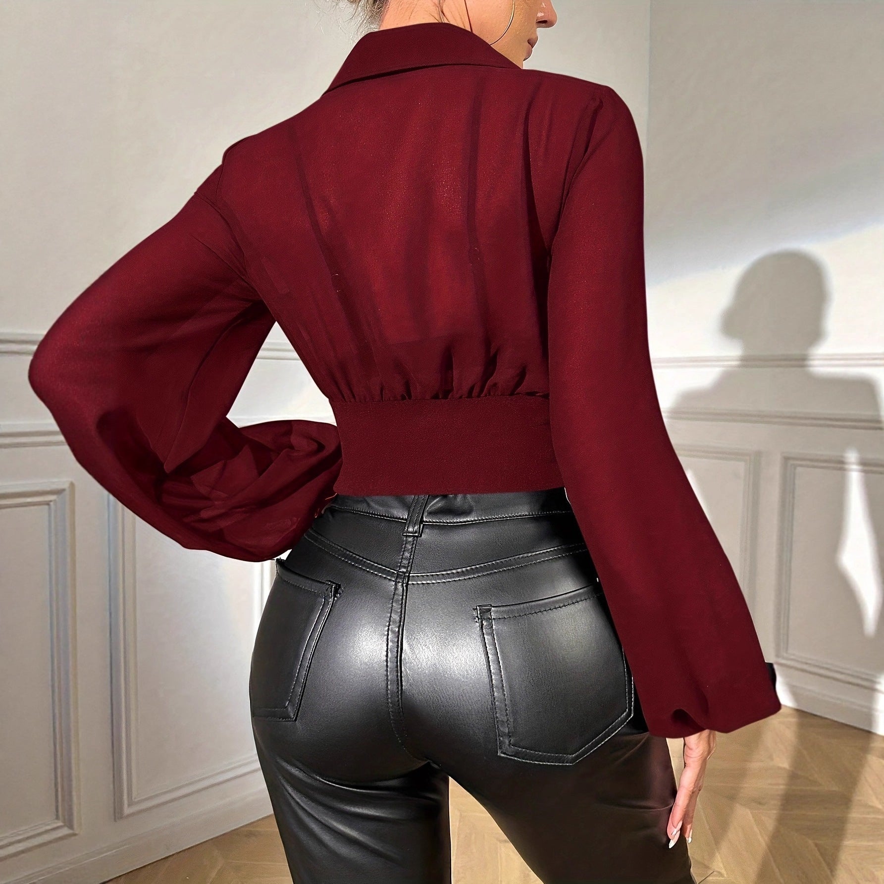 Chemise ajusté waist décontracté élégant confortable pour femme
