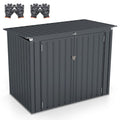2026 Abri de Stockage en Métal Galvanisé pour Poubelles Extérieur Abri de Jardin Verrouillable avec Toit Ouvert 2 Portes 172X95,5X130CM Gris