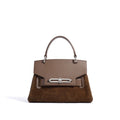 Sac à main luxe en cuir véritable à une épaule texturé format rabat pour femme